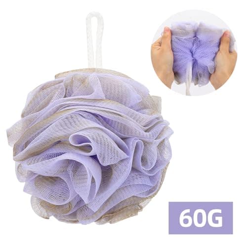 Tbestmax 4 Pack Bath Sponge Pouf Shower Loofah Body Scrubber Exfoliator, 60g/Piece - 4 Colors