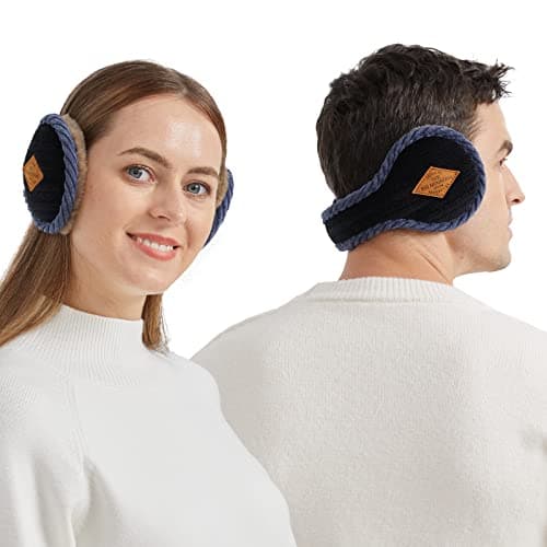 Surblue Winter Unisex Earmuffs Knit Foldable Adjustable Wrap around Ear Warmers