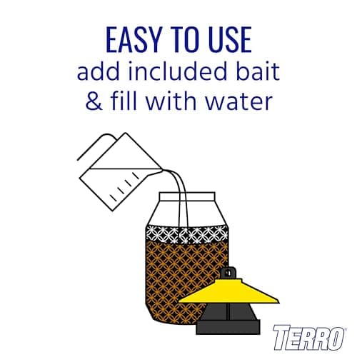 TERRO Outdoor Yellow Jacket Trap with Bait - Easy to Use - T362 - No Chemical Insecticides - Effective Yellowjacket Trap - Includes Bait