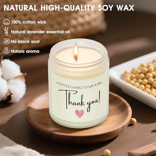 Thank You Gifts for Women, Men, Hostess, Couple, Appreciation Gifts for Teacher Coworker Employee Boss - a Little Candle to Say A Big Thank You, Lavender Scented Candle with Gift Box