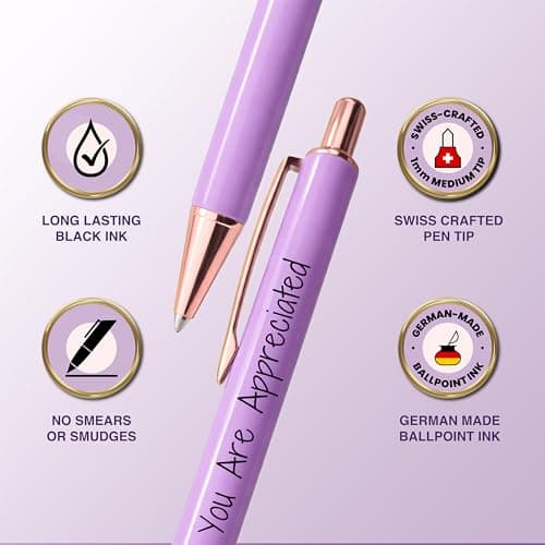 MESMOS 3pcs Fancy Pens, End of Year Teacher Gifts for Women, Difference Maker Gift, Thank You Teacher Gift Pens, Best Teacher's Gifts Supplies, Aesthetic Nice Pen Set, German-Ink 1mm Swiss-Tip B0CPNXYVL6
