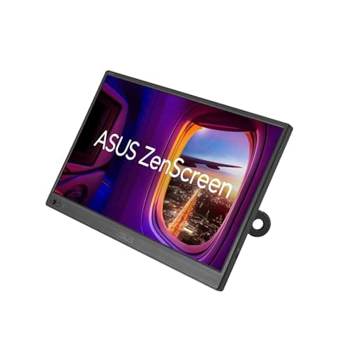 ASUS ZenScreen 15.6” Portable Monitor for Laptop (MB169CK) - Dual USB-C, Mini-HDMI, Plug & Play External Screen for Travel Dual Setup, Full HD, IPS, Anti-Glare Surface, 360° Kickstand, 3yr Warranty