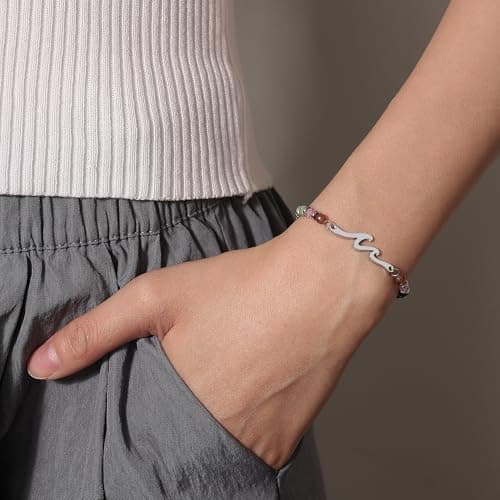 TONY & SANDY Friend Gifts for Women, Unique Birthday Gifts for Women, Sister Gift from Sister, Wave Bracelet, Christmas Stocking Stuffers for Woman Female, Bestie Friendship Bracelets B0FLYD2LY1