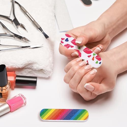 Colorful Emery Boards for Manicure Pedicure, Travel Size, Professional Salon Filing Tool, Disposable Fingernail Shaping Sumind 100 Pack Mini Nail Files Double Sided Bulk,2.36 x 0.59 x 0.16 Inch B086YF7PZP