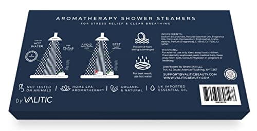 8 Natural Essential Fizzies: Lavender, Eucalyptus, Citrus, Peppermint, Relaxation Stress Relief Shower Tablets gifts for Mom VALITIC Aromatherapy Shower Steamers, Pods for Shower Spa Gift, 4 Scents B09MHRFGDW