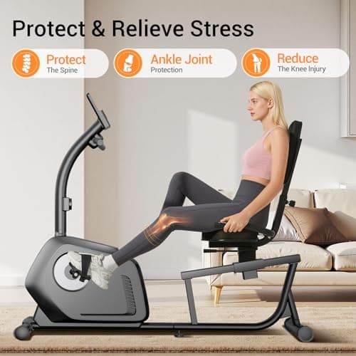 Recumbent Exercise Bike, Magnetic Staionary Bikes for Home with 16-level Resistance & Adjustable Seat, Staionary Bike for Seniors Adults, 330 LBS & LCD Monitor