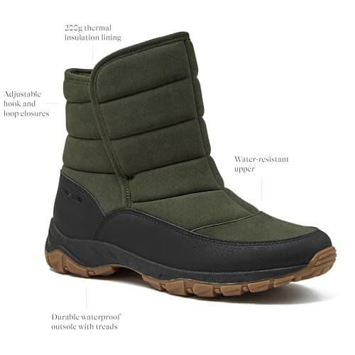 Lands' End Expedition Insulated Winter Boots for Men, Lace Up or Slip On Waterproof Mens Snow Boots, Medium or Wide Width Men's Shoes Size 8 to 13, Black, Brown, Green or Grey