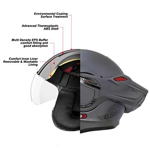 Full Face Motorcycle Helmet DOT Approved, 180° Reversible Chin Guard Modular Pilot Helmet with Anti-Fog Dual Visors for Adult Men Women