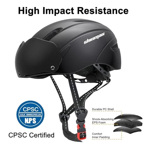 Shinmax Bike Helmet for Men Women, Bicycle Helmet with Detachable Magnetic Goggles Adjustable for Adult Road Biking Mountain Cycling Helmet