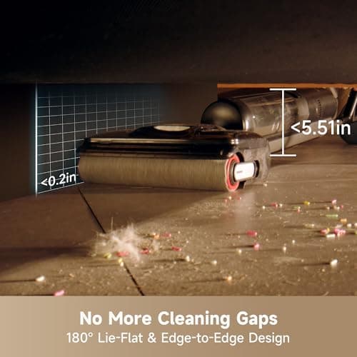 DREAME H12 Pro FlexReach Wet Dry Vacuum Cleaner, 0 Tangle Cordless Vacuum Mop All-in-One for Hard Floors, 180° Lie-Flat Floor Cleaner Machine with 194°F Hot Self-Cleaning, 50Mins Runtime