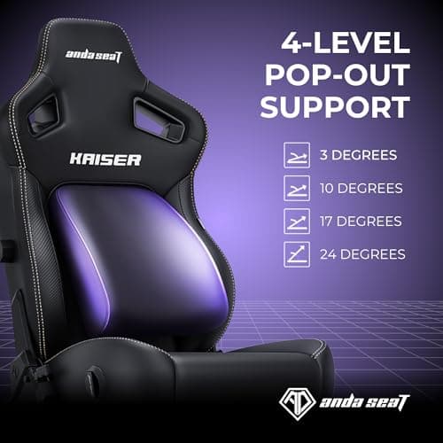 Anda Seat Kaiser 4 XL Gaming Chairs for Adults - Ergonomic Gray Fabric Gaming Chairs with 6DArmrest, Comfortable Office Seat with Lumbar Support, Heavy Duty Wide Gamer Seat
