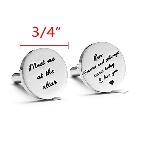 Melix Home Stainless Steel CuffLinks for Men Groom Meet Me at The Altar Wedding Gifts Cuff Links