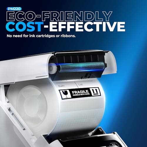 Nelko Label Maker Machine with Tape, PM220 Bluetooth Label Printer, 2 Inch Portable Thermal Printer for Small Business, Address, Logo, Clothing, Sticker Printer for iOS, Android & PC, White