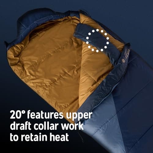 Kelty Cosmic Synthetic Fill 20 Degree Backpacking Sleeping Bag – Compression Straps, Stuff Sack Included