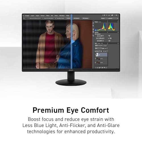msi PRO MP242LE 24-inch IPS 1920 x 1080 (FHD) Computer Office Monitor, 100Hz, Adaptive Sync, HDMI, DisplayPort, Tilt, 4-Side Slim Bezel 1ms, Black