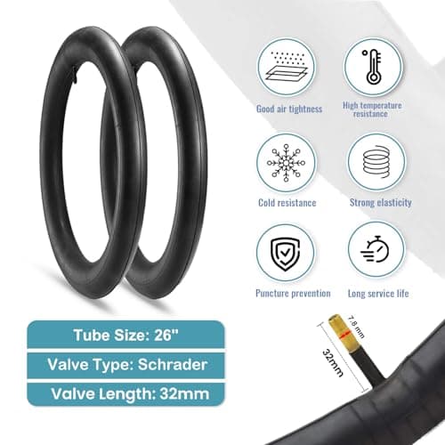 Hycline 2-Pack Mountain Bike Tires Set: 20/24/26/27.5-inch Folding Replacement High-Performance Wear-Resistant Bicycle Tires and Pair Inner Tubes with Tire Levers for MTB Off-Road Bike