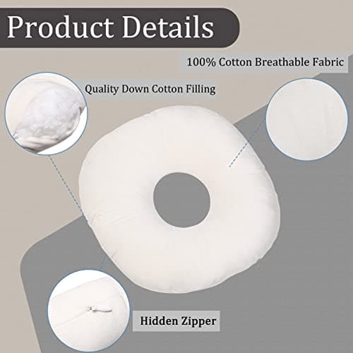 coceyese Ear Piercing Pillow for Side Sleepers with Ear Hole, O-Shaped Side Sleeping Pillow, Ear Guard Pillow for CNH, Relief Ear Pain Ear Inflammation Pressure Sores…