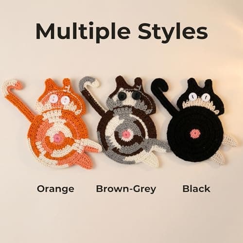 Drink Coaster | Cat Gifts for Cat Lovers,Fun Woven Creative Coasters,Cute Coffee Coaster for Home Decor Tabletop Protection Suitable for Kinds Cups (3PC)
