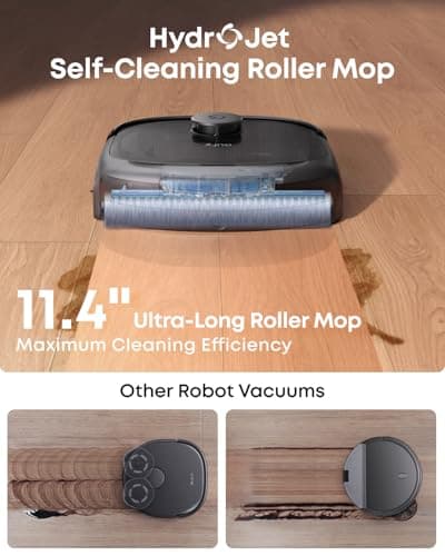 eufy Robot Vacuum E25, HydroJet System with Roller Mop, 20,000 Pa Turbo High Suction, All-in-One Robot Vacuum and Mop Combo for Home, Edge-to-Corner Cleaning, Zero-Tangle Design, AI Obstacle Avoidance