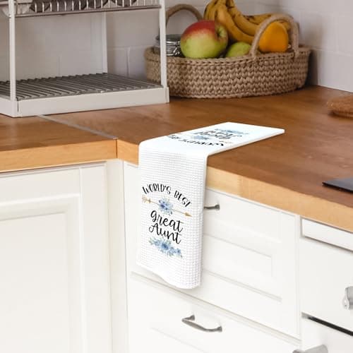 Great Aunt Gifts Kitchen Towels, Aunt Gifts from Niece Dish Towel Dishcloth 16x24 Inches, Auntie Appreciation Gift Decorative Absorbent Hand Tea Towels Decor