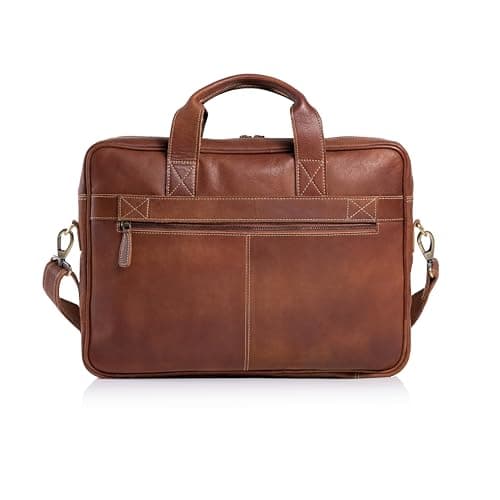 KomalC 16 Inch Leather briefcases Laptop Messenger Bags for Men and Women Best Office Satchel Bag