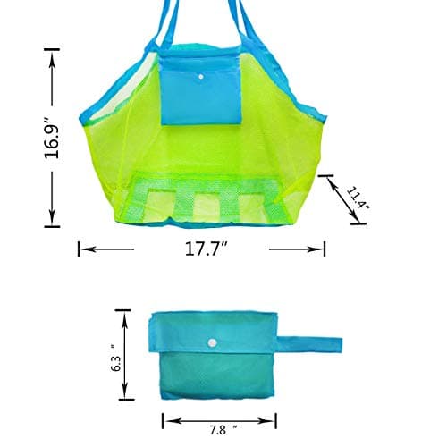 Mesh Beach Toys Bag Extra Large Beach Bags and Totes Sand Tote Bag Storage Bags Children Toys Beach Toy Organizer Kids Sand Toys Collector Perfect for Holding Toys Stay Away from Sand Christmas Gift