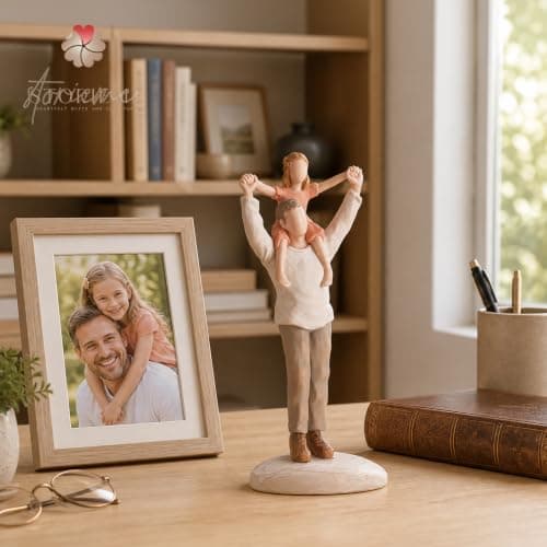Hand-Painted Shoulder-Ride Sculpture in Gift Box for Father's Day, Birthdays, Christmas, Weddings and Home Display Storieme Father Daughter Figurine, Gift for Dad Birthday from Daughter B0F8V8VJNH