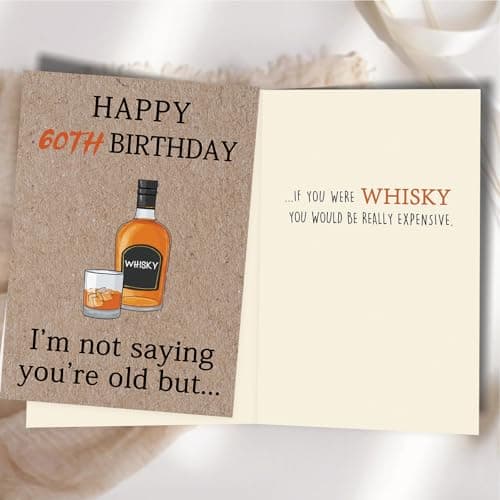 Funny 60th Birthday Cards Gifts for Women Men Her Him, 60 Year old Birthday Decorations for Dad Mom Husband Wife