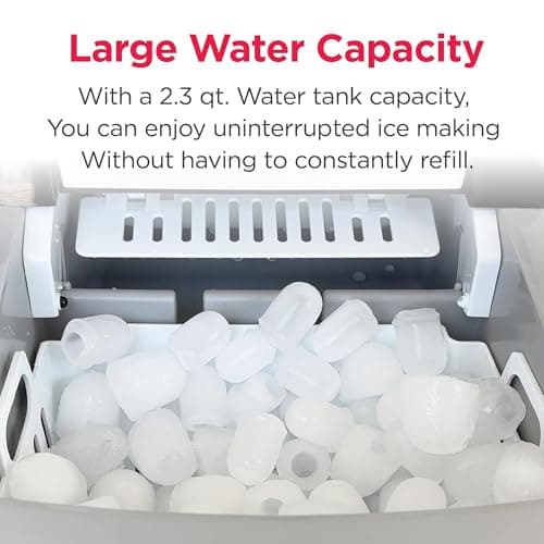 Frigidaire Counter top Portable, 26 lb per Day Nugget Ice Maker Machine (Red Stainless Steel)