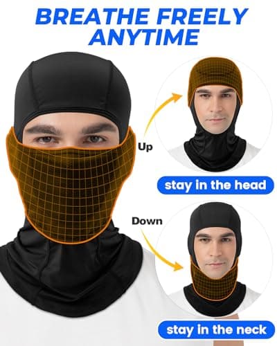 Balaclava Face Mask with Movable Deisgn for Men Women Summer Cooling Shiesty Mask Sun UV Protection-Motorcycle Ski Outdoor