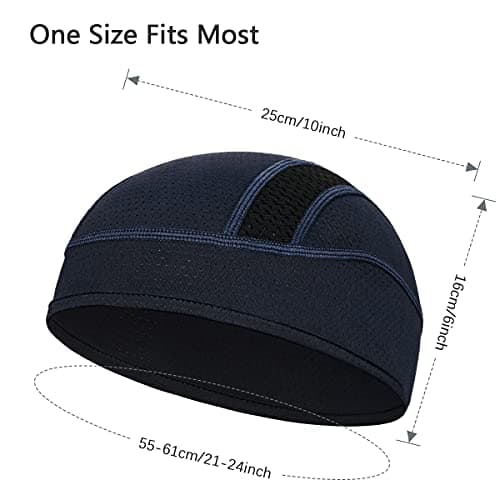 Skull Cap Helmet Liner Beanie, Cooling Mesh Cycling Running Hat for Men Women, Fits Under Helmets