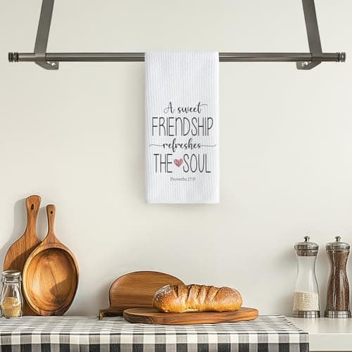 TNUW A Sweet Friendship Refreshes The Soul Kitchen Towels 16X24In, Gift for Friend Woman, Christian Gifts for Women Men, Hand Tea Towels for Kitchen Bathroom Decor B0CXHWXTCK
