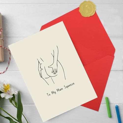 Minimalist Main Squeeze Design, Funny Romantic Card Decoration Gift for Anniversaries, Valentine's Day, Couples Anniversary Card for Husband Wife Boyfriend Girlfriend B0FLJSBW7R
