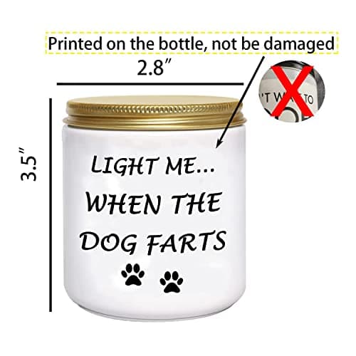 BFJLIFE Funny Gifts for Women Unique Dog Mom Dog Lovers Christmas Birthday Gifts for Her Sister Best Friend Girlfriend Wife Stocking Stuffers Light Me When Farts Lavender Scented Soy Candles