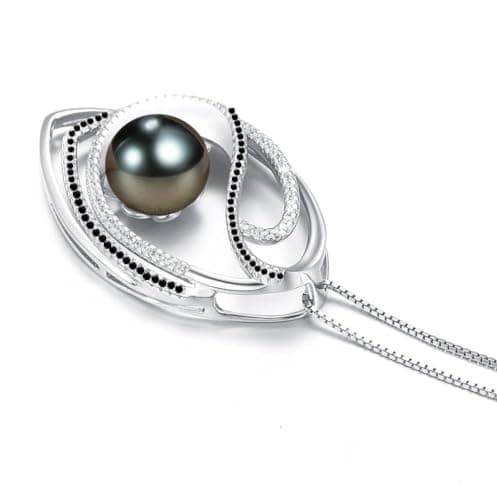 NONNYL Mothers Day Gifts for Mom, Wife, Women - Tahitian Black Pearl Necklace - Wedding, Birthday, Anniversary, Valentine's, Christmas Jewelry B0CSKR4M5V