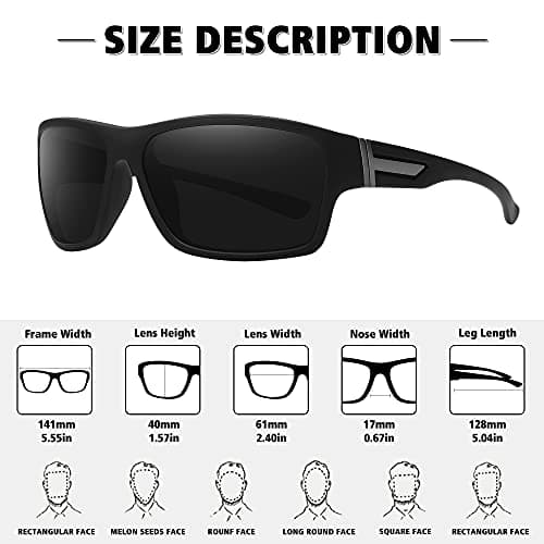 STORYCOAST Polarized Sports Sunglasses for Men Women Unbreakable Frame Cycling Fishing Driving