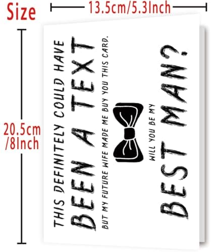 Blank Inside,8 x 5.3 Inches, Recycled 300gsm Linen Cardstock, Sturdy Envelope,Wedding Invitation Card for Groomsman YiKaLus Will You Be My Best Man Card,Best Man Proposal Card for Groomsman B0C98Y945W