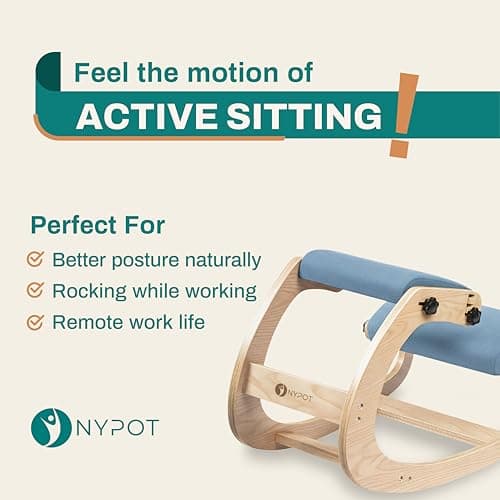 NYPOT Ergonomic Kneeling Chair with Adjustable Seats - Knee Chair for Posture Correction & Kneel Rocking Stool for Desk - Back Pain Relief for Home and Office, Supports 250 pounds - 5 Years Warranty