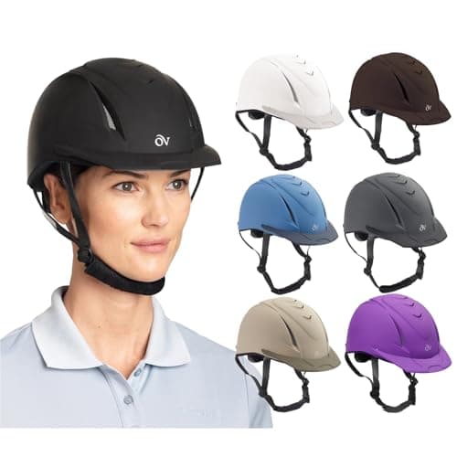 OVATION Adult Deluxe Schooler Riding Helmet - Lightweight Breathable Adjustable Equestrian Safety Helmet w/Removable Liner