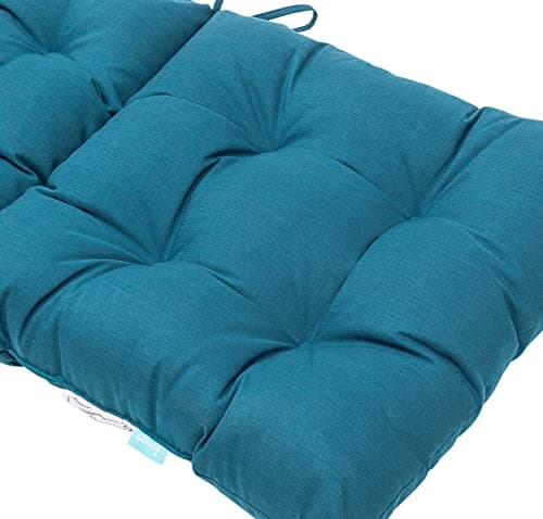 QILLOWAY Outdoor Rocking Chair Cushion 43.4x21 Inch, 100% Polyester Waterproof Patio Rocking Chair Cushion, High Back Weatherproof Chair Pad for Adirondack & Outdoor Furniture, Peacock Blue