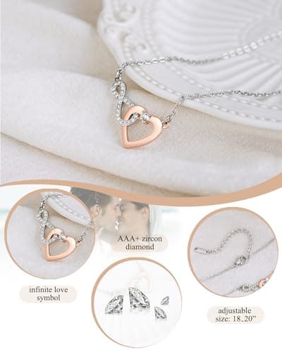 Shonyin Dainty Heart-felt Infinity Heart Necklace for Mother Daughter Girlfriend Soulmate Grandma Granddaughter Bonus Mom Bonus Daughter Mother-in-law Friend