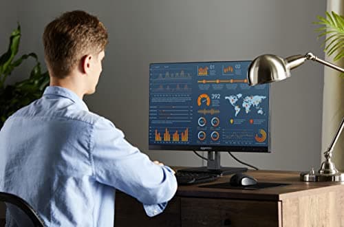 Amazon Basics IPS Monitor 75 Hz Powered with AOC Technology FHD 1080P HDMI, Display Port and VGA Input VESA Compatible Built-in Speakers for Office and Home, 27 in, Black