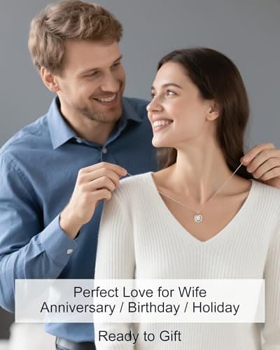 InfinityLove Heart Pendant Necklaces for Women, 2-5 Carat Moissanite Heart Necklace, Anniversary Birthday Christmas Valentine Engagements Mothers Day Jewelry for Wife Her Girlfriend Mom Daughter