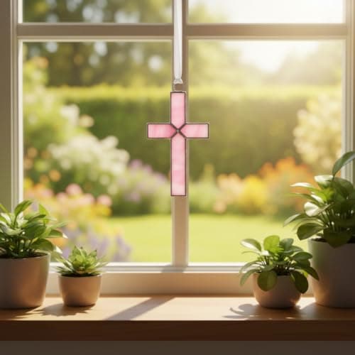 Handmade Glass Cross with Loving Sentiments Perfect Christian Gift for Goddaughter On Birth Baptism Confirmation Christening Birthday from Godparents B01C4JGY2M