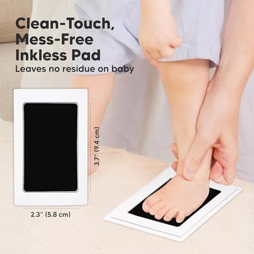 Newborn Keepsake, Dog Nose, Paw Print Kit, Clean Touch Ink Pads, Baby Handprints Footprints Kit, New Mom Gifts 4pk Inkless Baby Hand and Footprint Kit, Mess Free Ink Pads (Jet Black, R) B08N6KWS7T