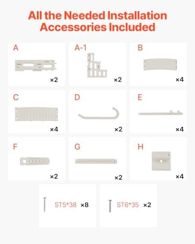 VEVOR Swimming Pool Ladder, 4-Step Double Handrails Stairs with Non-Slip Heavy Duty Steps, Max Load Capacity 400 lbs, for 48-54 in Inground & Above-Ground Pools of Any Decking Surface, Milk White
