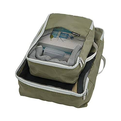 Wrangler 4 Piece Miami Luggage and Packing Cubes Set, Olive Green