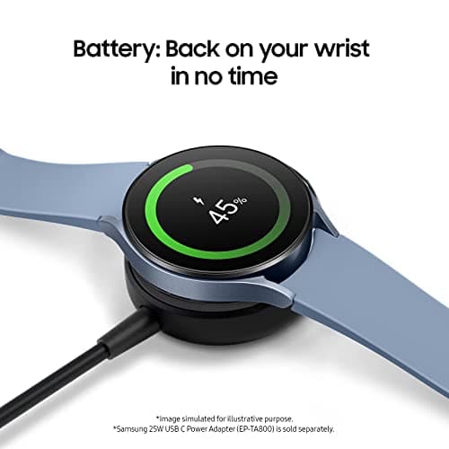 SAMSUNG Galaxy Watch 5 40mm Bluetooth Smartwatch w/Body, Health, Fitness and Sleep Tracker, Improved Battery, Sapphire Crystal Glass, Enhanced GPS Tracking, US Version, Gray (Renewed)