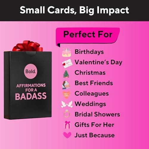 Badass Affirmation Cards - 100 Daily Motivational and Inspirational Affirmations for Women - Gifts for Women, Best Friend, and Self Care