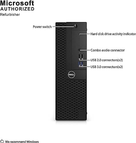 Dell Optiplex 3050 SFF Desktop Computer PC, Intel Quad Core i5-6500 up to 3.6GHz, 16GB DDR4, 256GB SSD, WiFi, 4K Support, DP, HDMI, Windows 11 Pro 64 Bit (Renewed)